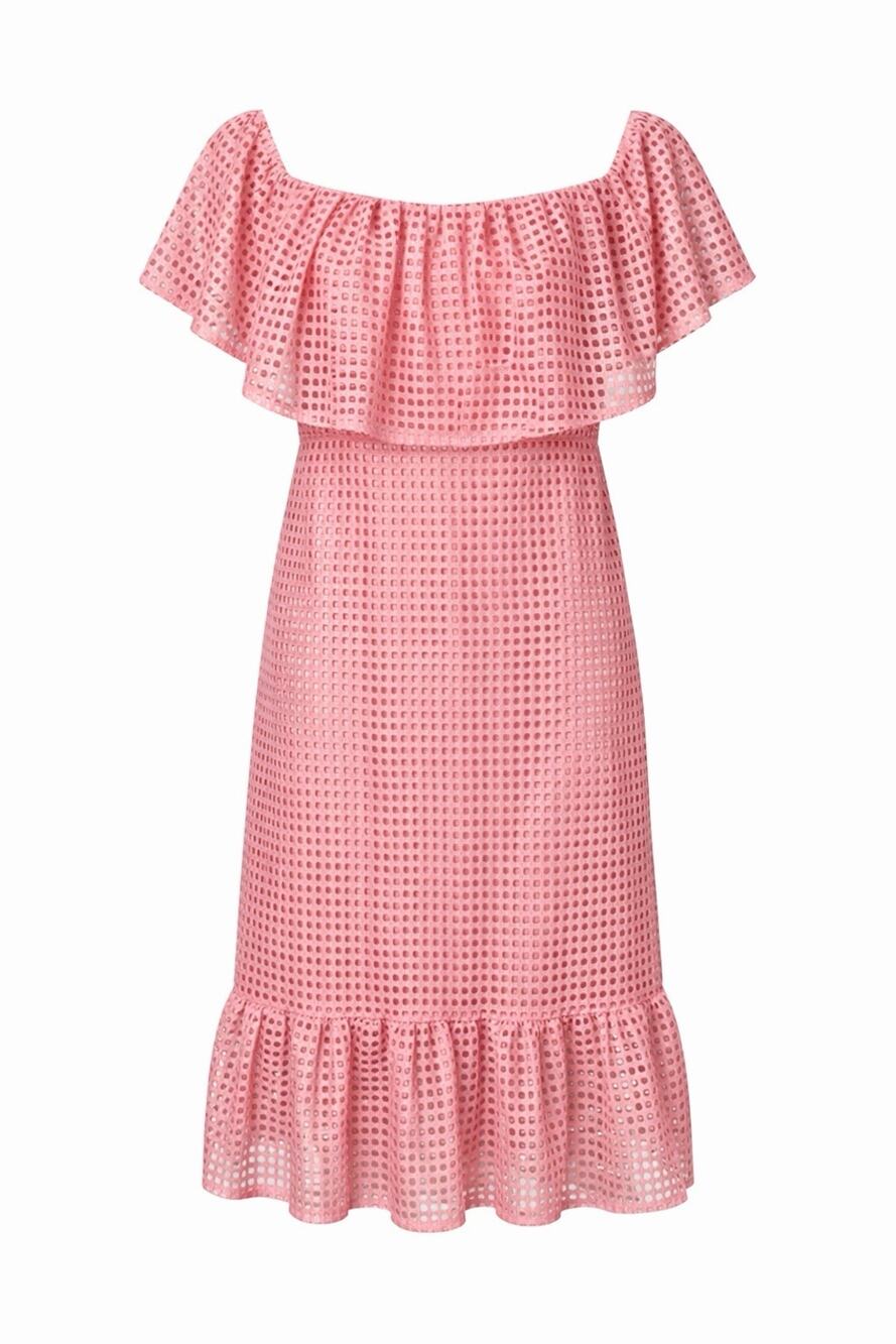 NY & Co NWT Pink Off The Shoulder Mid Length Dress With Slip Size XL